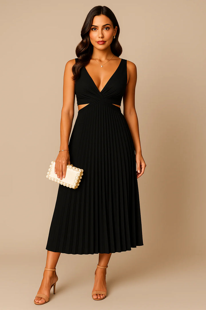 Elegantes Plissee Abendkleid Für Damen | Midi