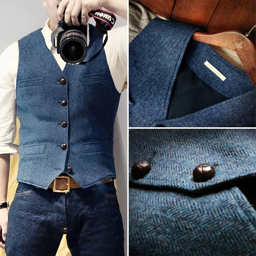 Ärmellose Vintage Weste Für Herren | Knopfleiste
