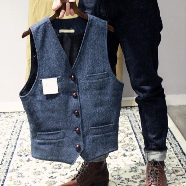 Ärmellose Vintage Weste Für Herren | Knopfleiste