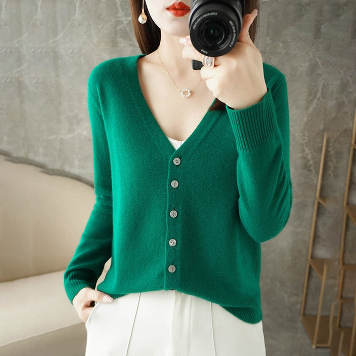 Damen Strickjacke mit V-Ausschnitt | Lässig
