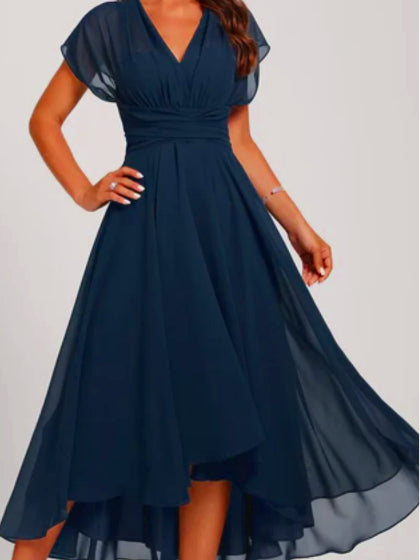 Damen V-Ausschnitt Ausgestelltes Formelles Kleid | Midi