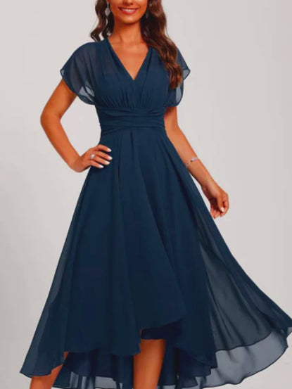 Damen V-Ausschnitt Ausgestelltes Formelles Kleid | Midi