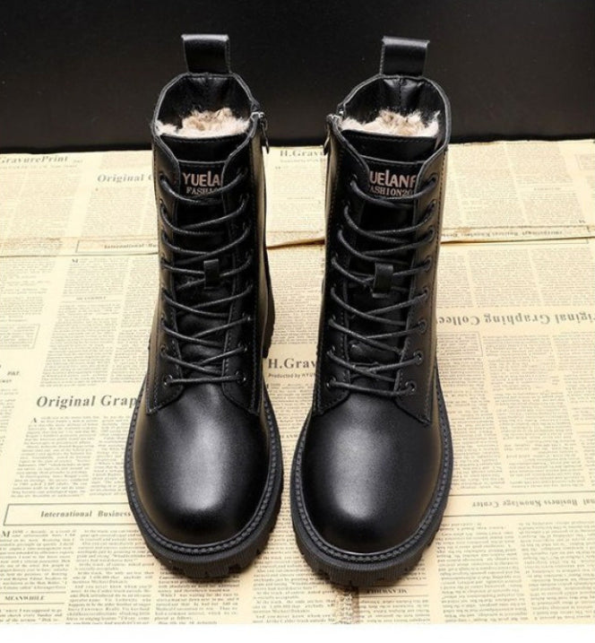 Damen Schwarz Hochgeschnitten Schnürstiefel | Rutschfest