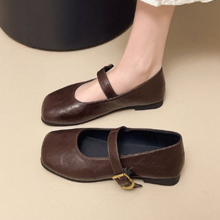 Klassische Mary Jane Dirndl Schuhe | Quadratische Zehenpartie