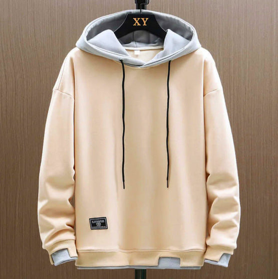 Herren Oversized Zwei Ton Kapuzenpulli | Warme