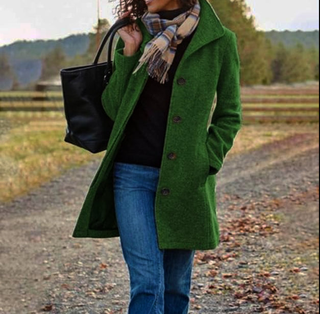 Langer Trenchcoat Für Damen Im Winter | Warm