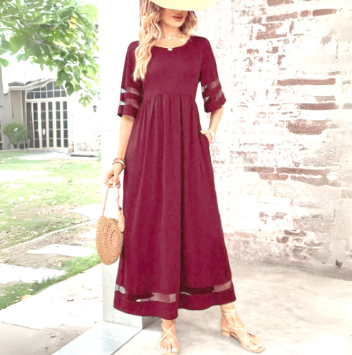 Damen Formelles Kleid Mit Rundhalsausschnitt | Midi