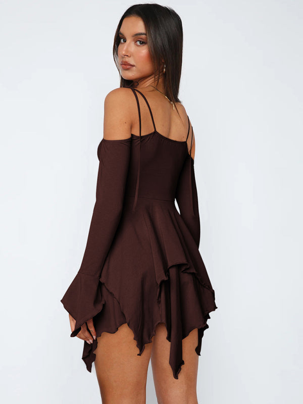 Schulterfreies Damen Sommerkleid Im Lagenlook | Mini
