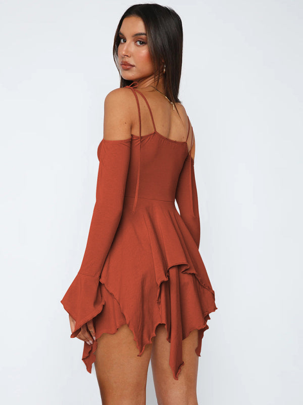Schulterfreies Damen Sommerkleid Im Lagenlook | Mini