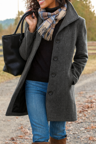 Langer Trenchcoat Für Damen Im Winter | Warm