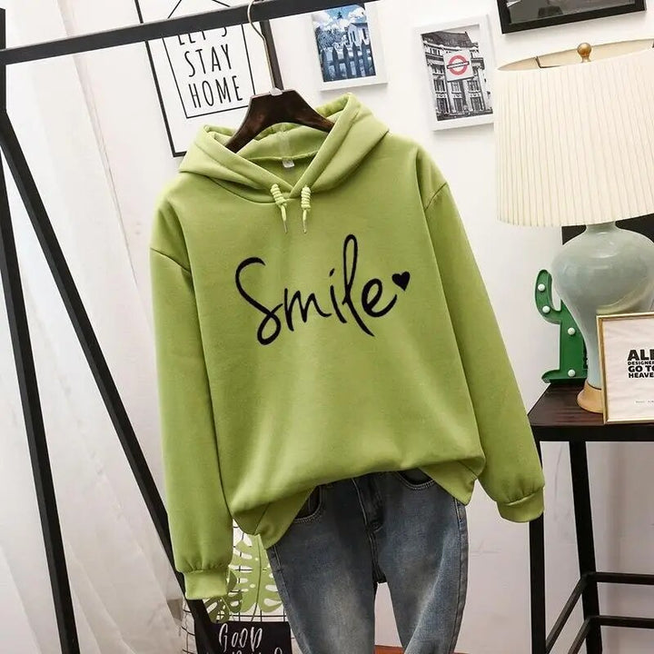 Damen Bedruckter Kapuzenpullover mit langen Ärmeln | Warme