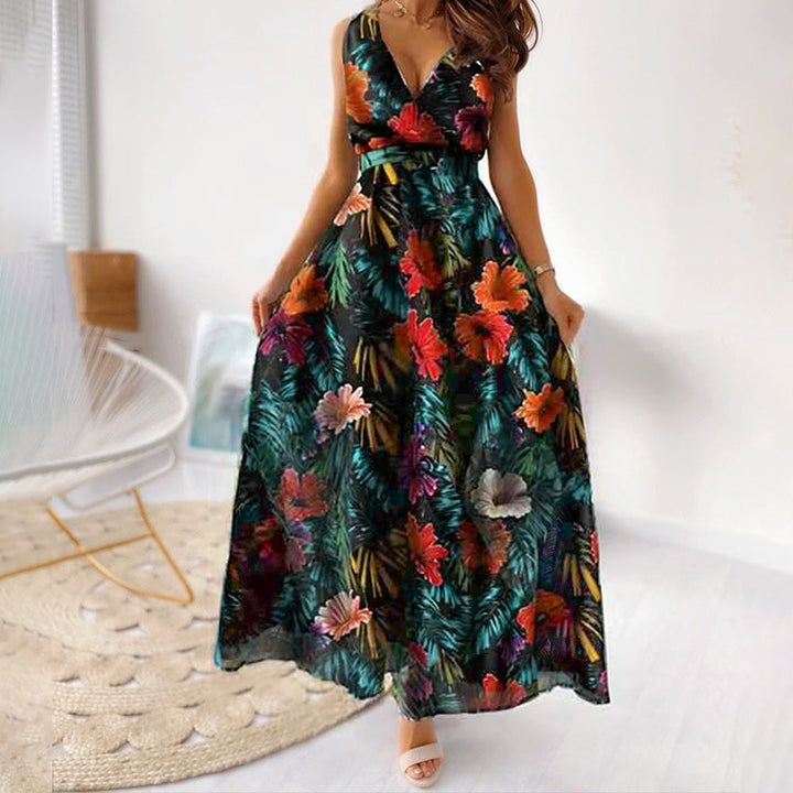 Lieve | Damen Elegantes Geblümtes Kleid | Maxi