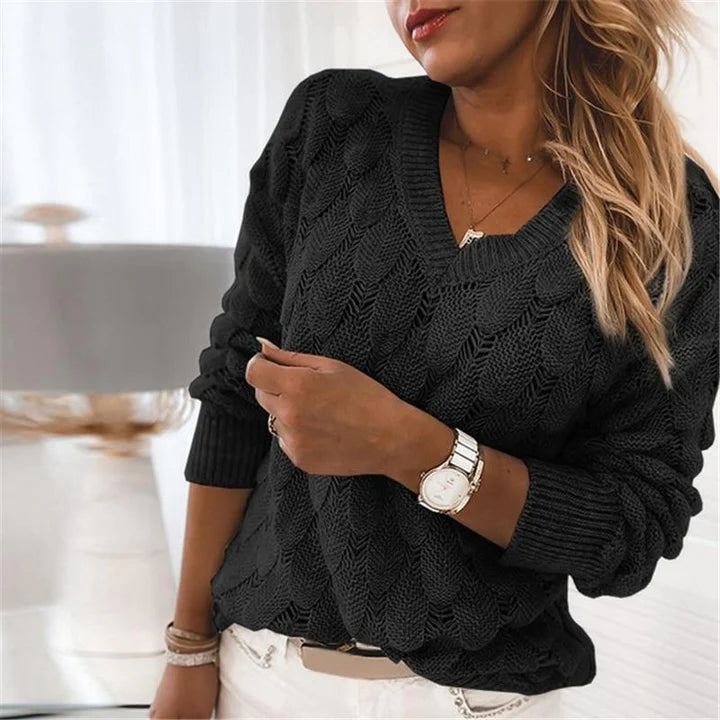 Strickpullover Mit V Ausschnitt Für Damen | Warm