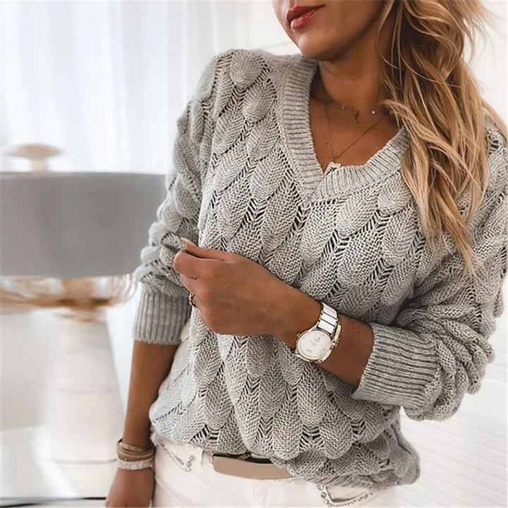 Strickpullover Mit V Ausschnitt Für Damen | Warm