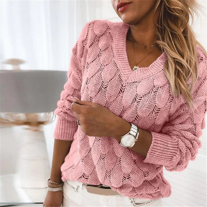 Strickpullover Mit V Ausschnitt Für Damen | Warm