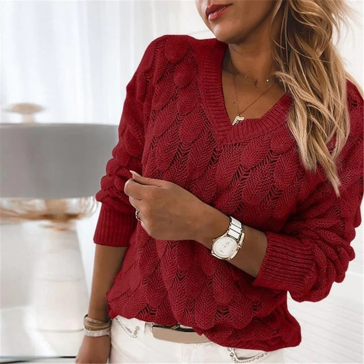 Strickpullover Mit V Ausschnitt Für Damen | Warm