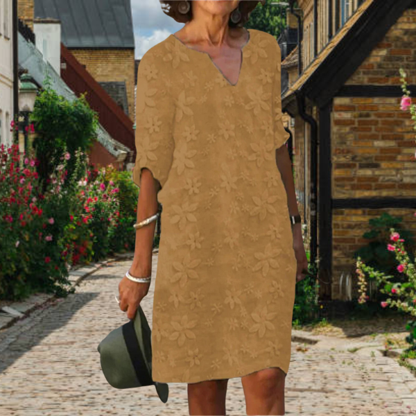 Kleid Mit Blumenmuster Und 3/4 Ärmeln Für Damen | Mini