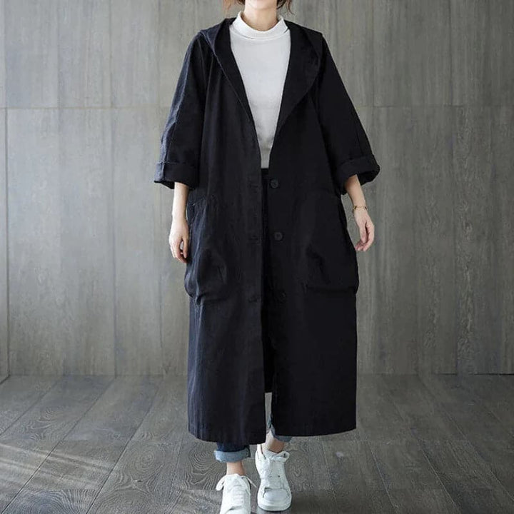 Übergroßer Wasserdichter Trenchcoat für Damen | Mit Taschen