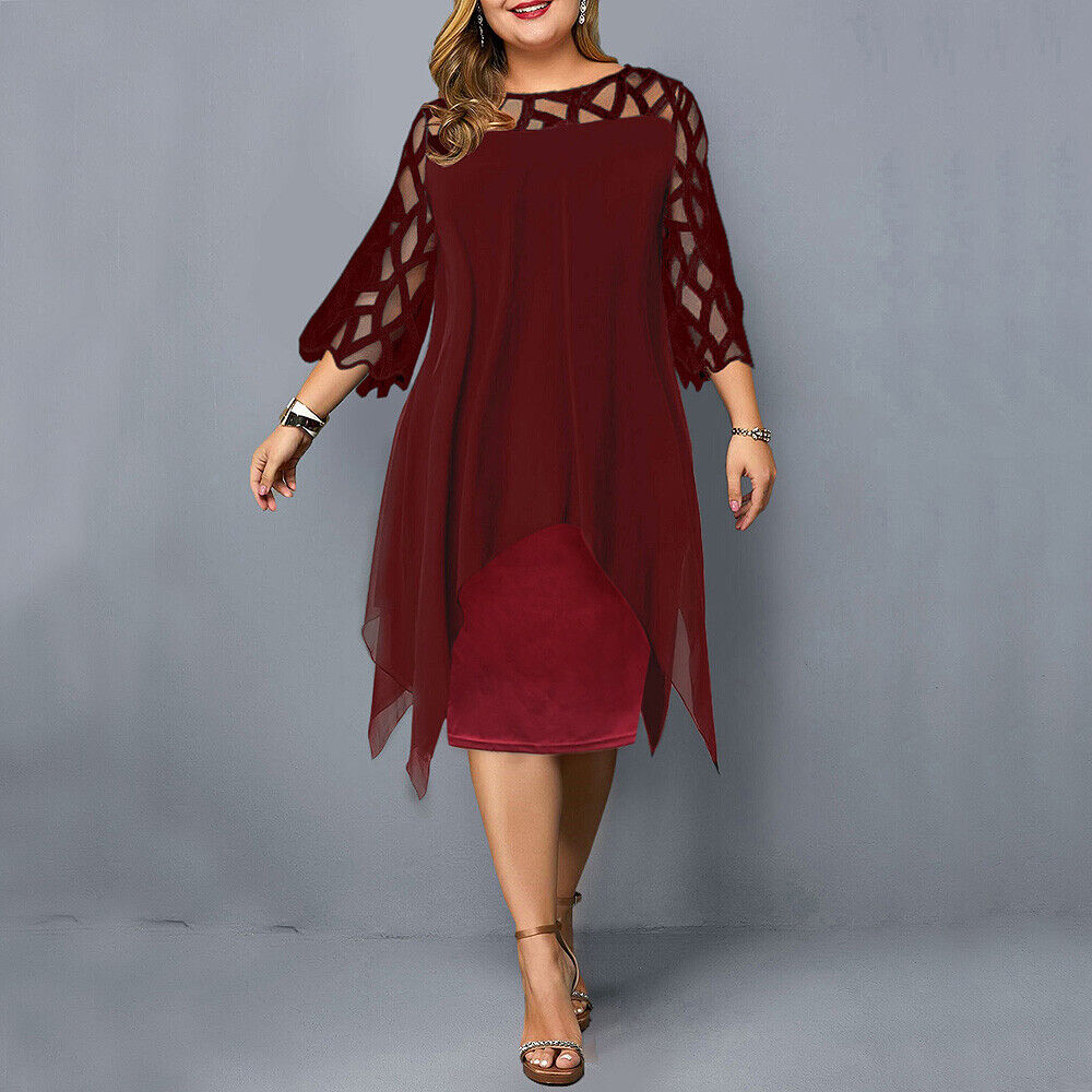 Leichtes Abendkleid Mit Ausgeschnittenen Ärmeln Für Damen | Midi