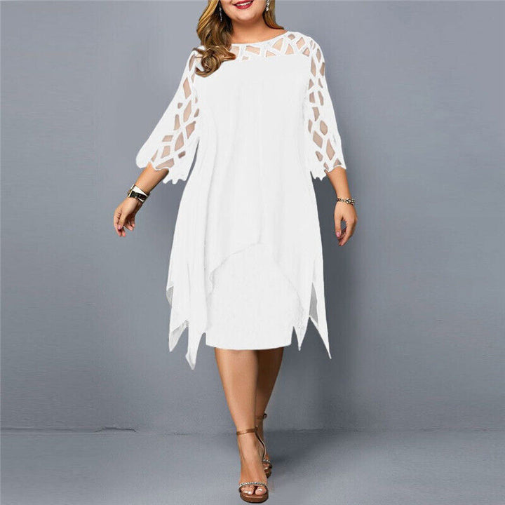 Leichtes Abendkleid Mit Ausgeschnittenen Ärmeln Für Damen | Midi