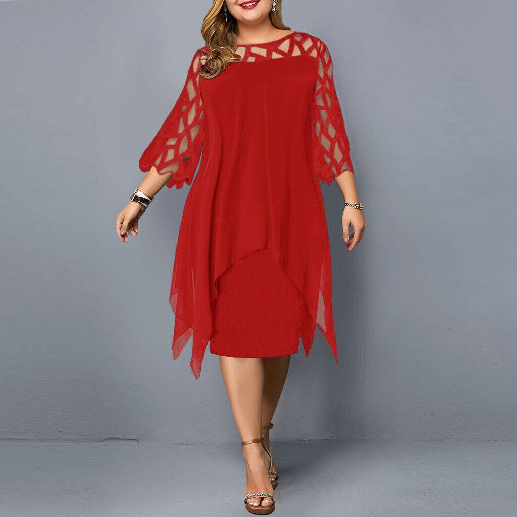 Leichtes Abendkleid Mit Ausgeschnittenen Ärmeln Für Damen | Midi