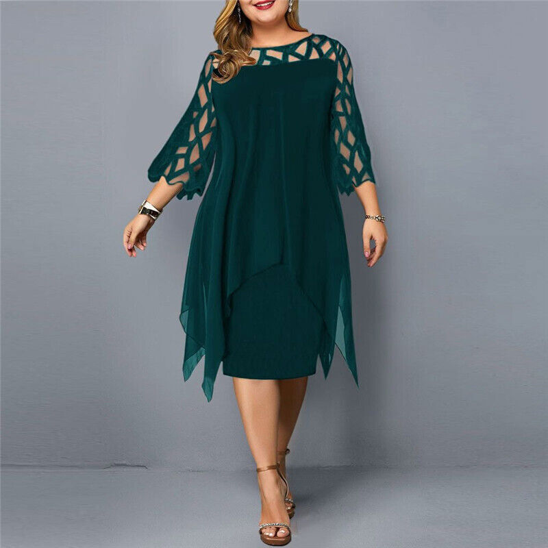Leichtes Abendkleid Mit Ausgeschnittenen Ärmeln Für Damen | Midi