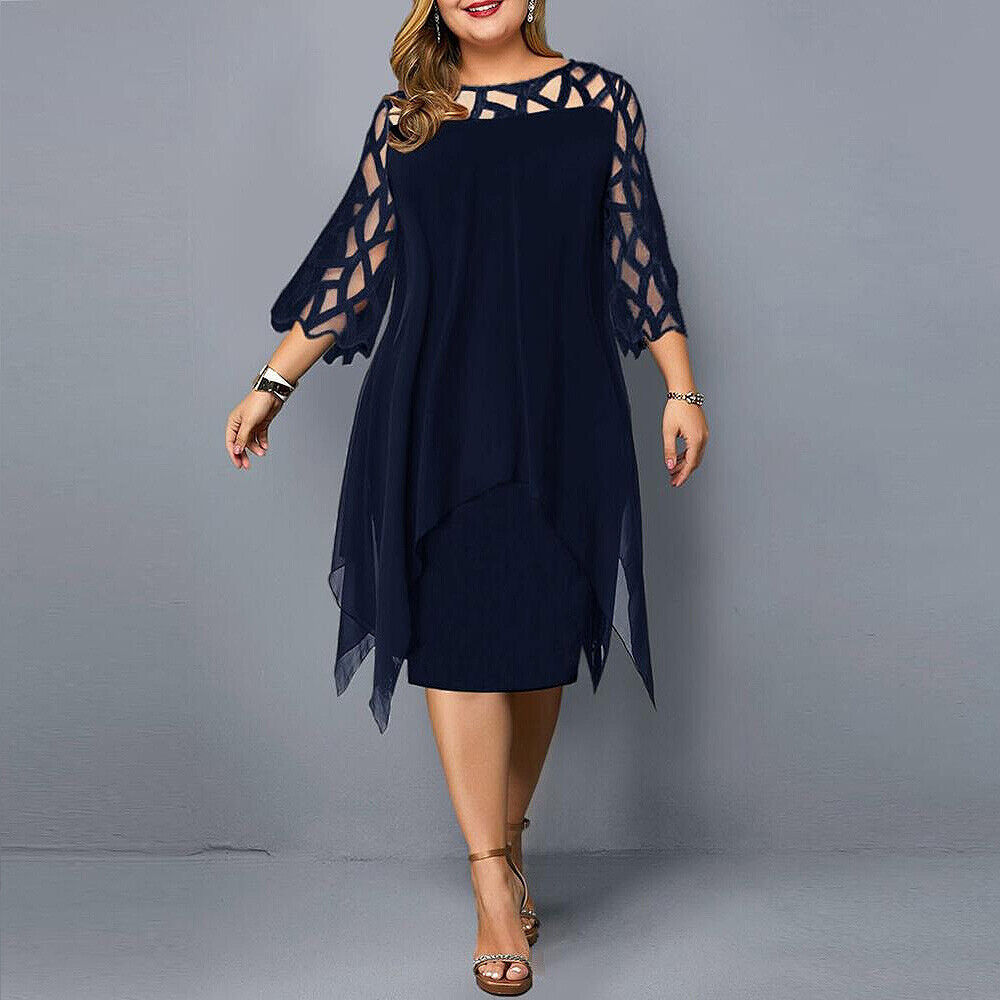 Leichtes Abendkleid Mit Ausgeschnittenen Ärmeln Für Damen | Midi