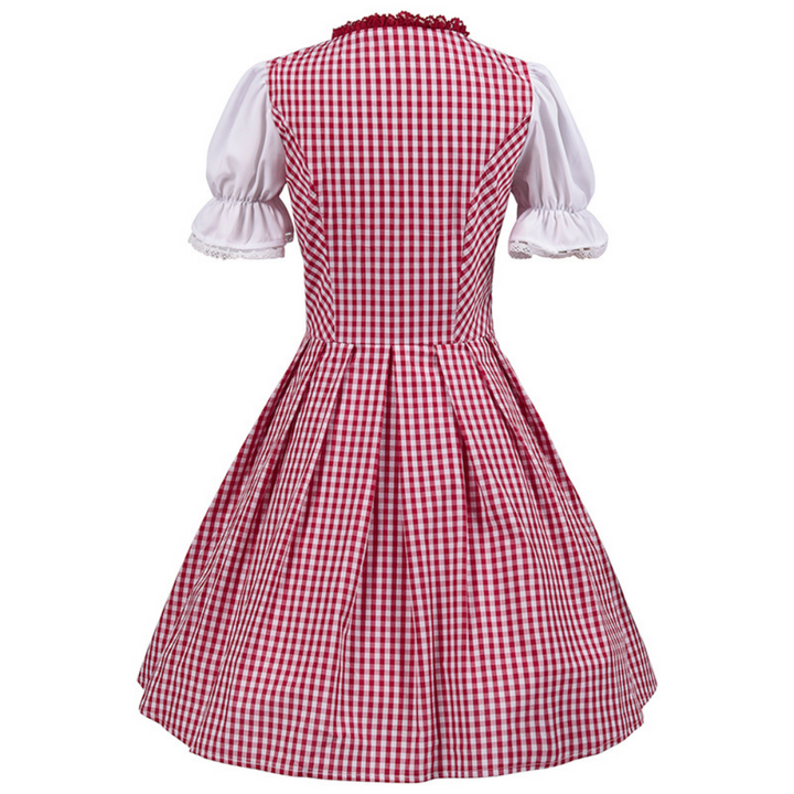 Damen Traditionell Rot Oktoberfest Dirndl Kleid