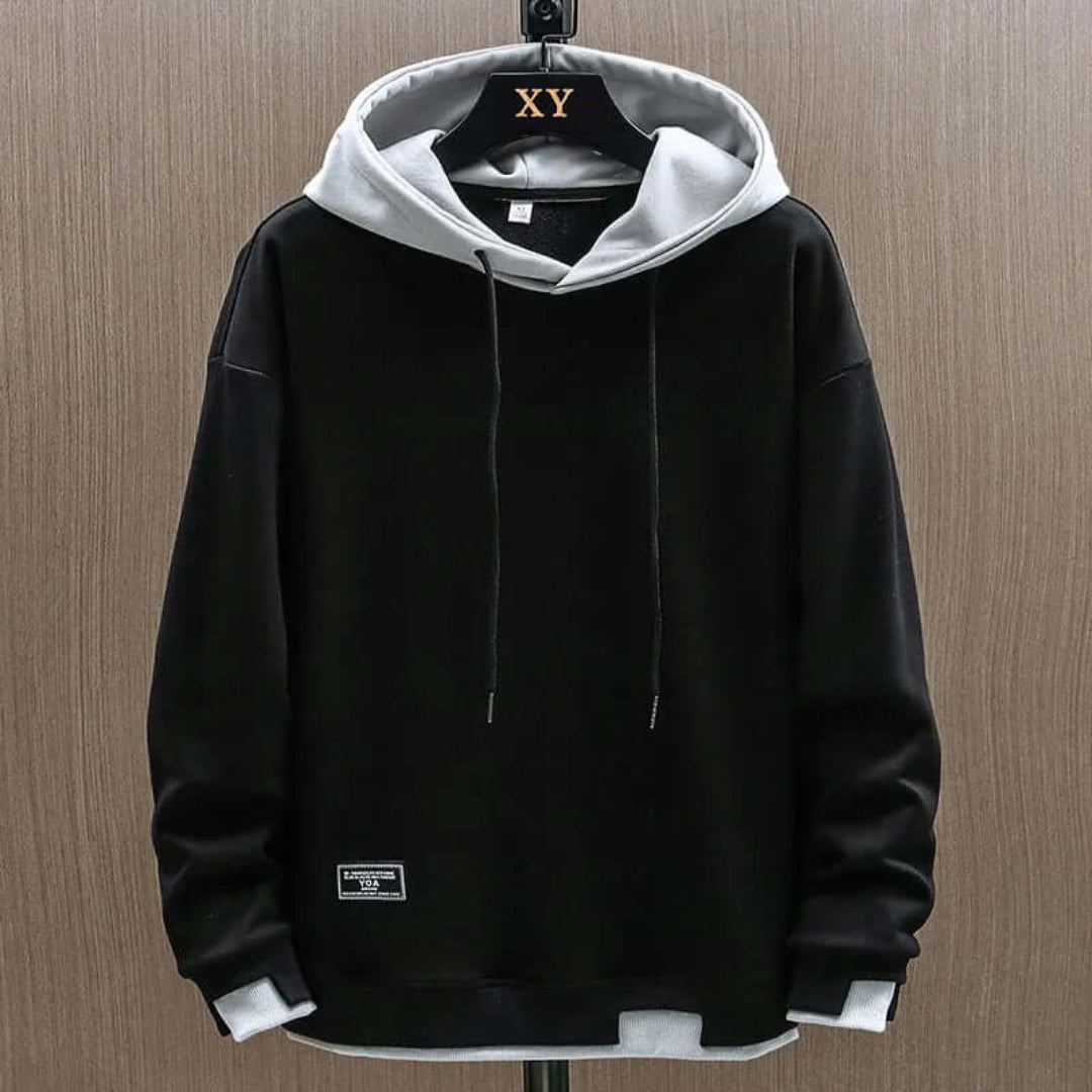 Herren Oversized Zwei Ton Kapuzenpulli | Warme