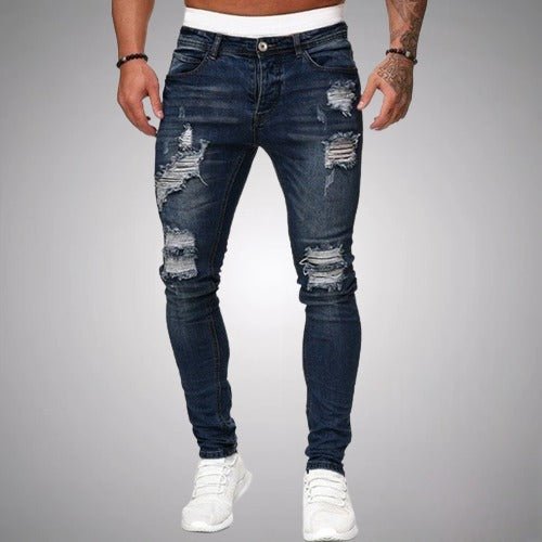 Jensen | Herren Lässiger Ripped Hose | Schlanke Passform
