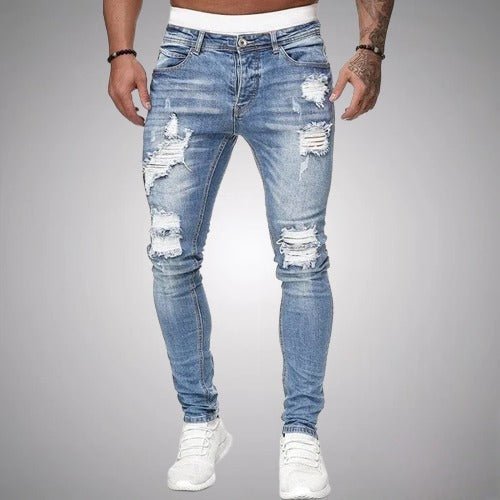 Jensen | Herren Lässiger Ripped Hose | Schlanke Passform