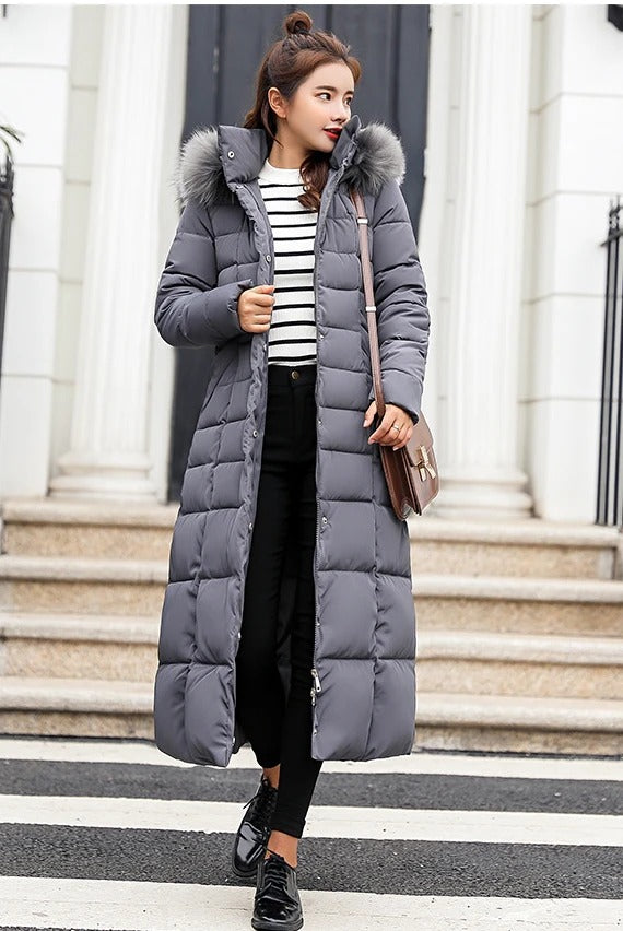 Damen Elegante Puffer Mantel | Lang
