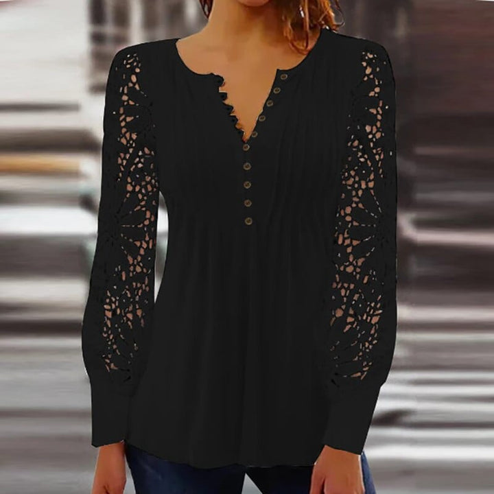 Schicke Sommerbluse Mit V Ausschnitt Für Damen | Spitze