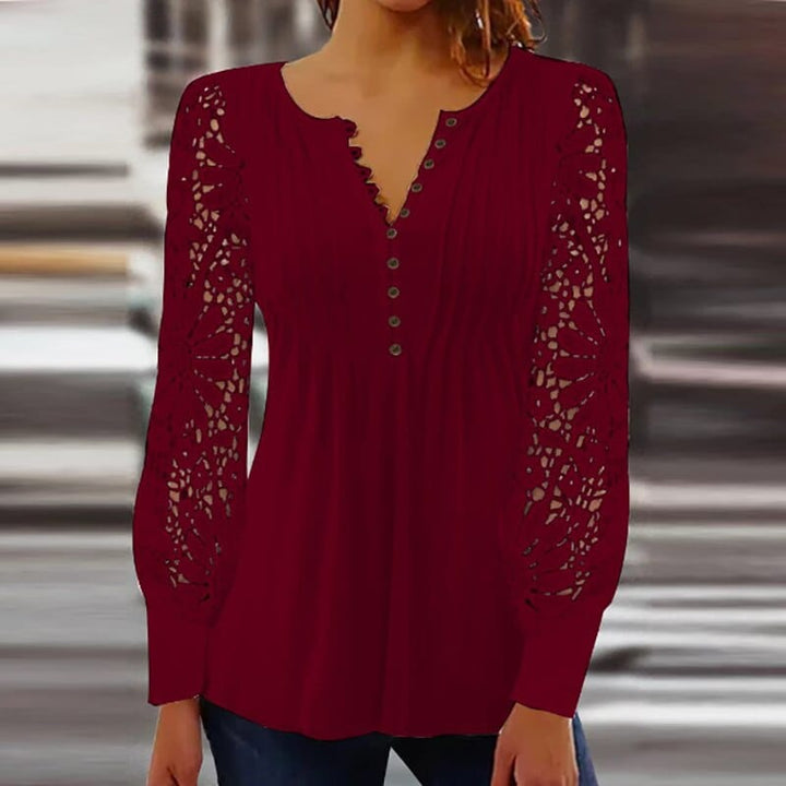 Schicke Sommerbluse Mit V Ausschnitt Für Damen | Spitze