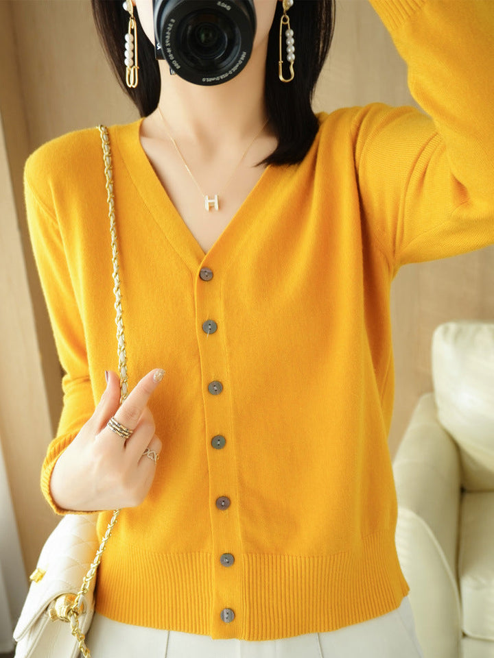 Damen Strickjacke mit V-Ausschnitt | Lässig
